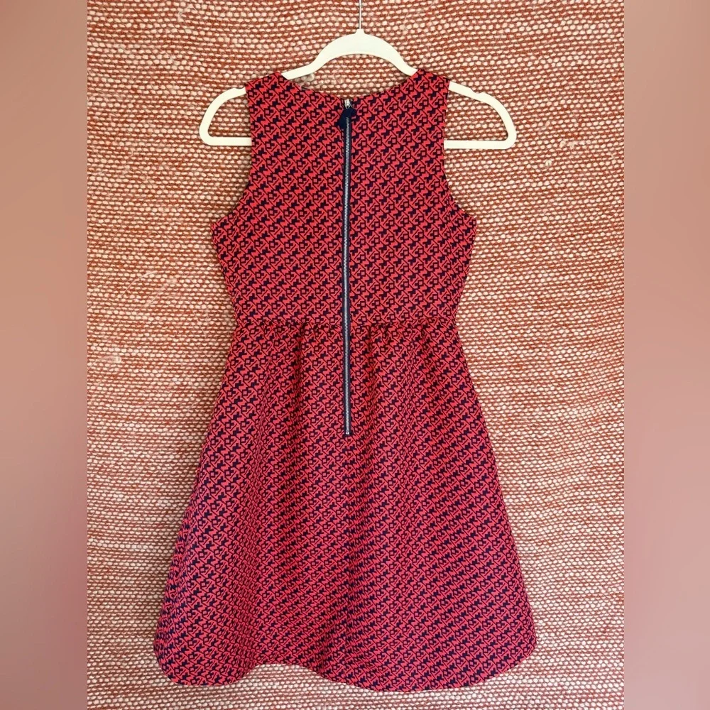 Anthropologie Red and Blue Patterned Midi Dress - Picture 6 of 11